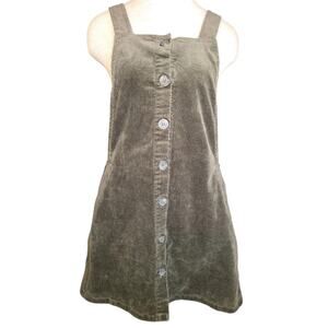 Love Tree Womens Large Corduroy Mini Skirt Romper Overall Army Green